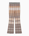 Basket Motif Knitted Flared Trousers - brown