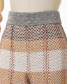 Basket Motif Knitted Flared Trousers - brown
