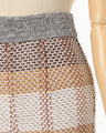 Basket Motif Knitted Flared Trousers - brown