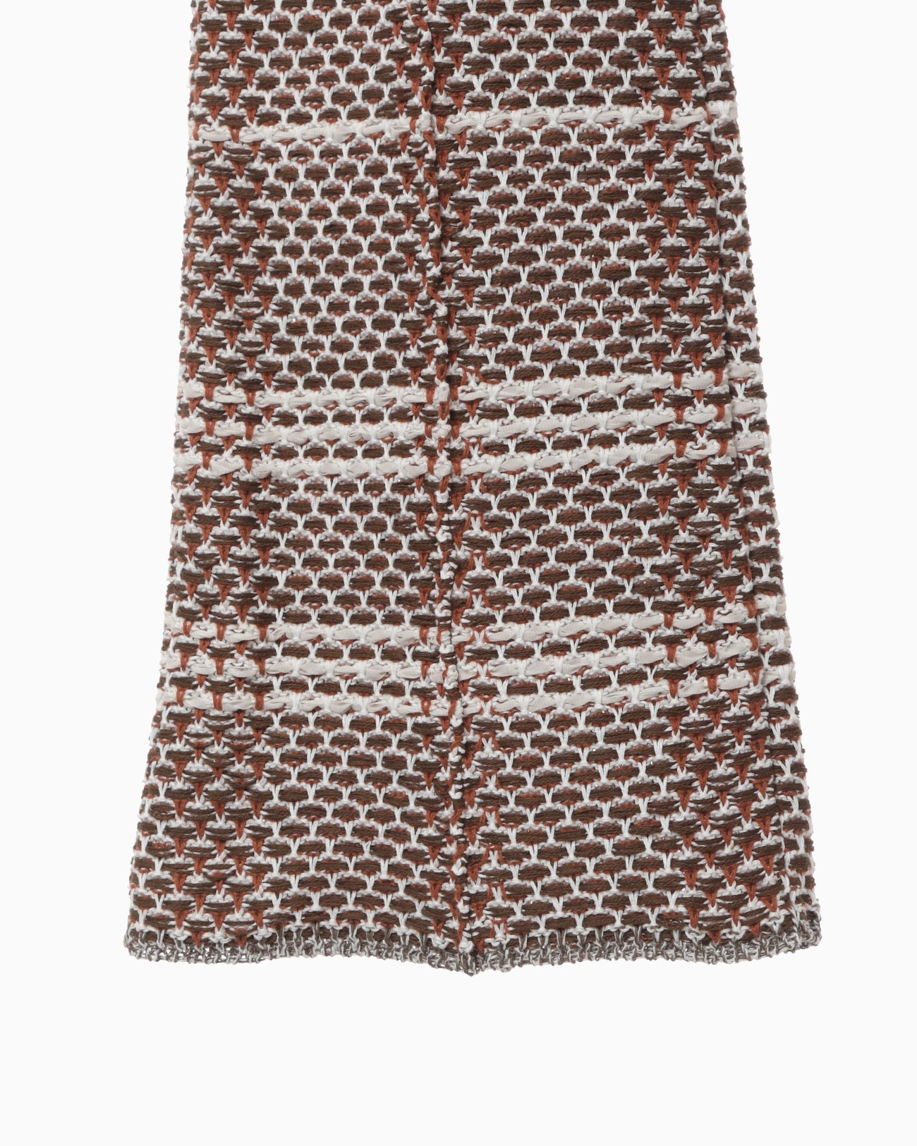 Basket Motif Knitted Flared Trousers - brown