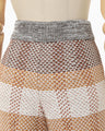 Basket Motif Knitted Flared Trousers - brown