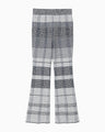 Basket Motif Knitted Flared Trousers - navy
