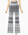 Basket Motif Knitted Flared Trousers - navy