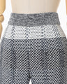 Basket Motif Knitted Flared Trousers - navy