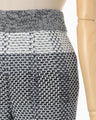 Basket Motif Knitted Flared Trousers - navy