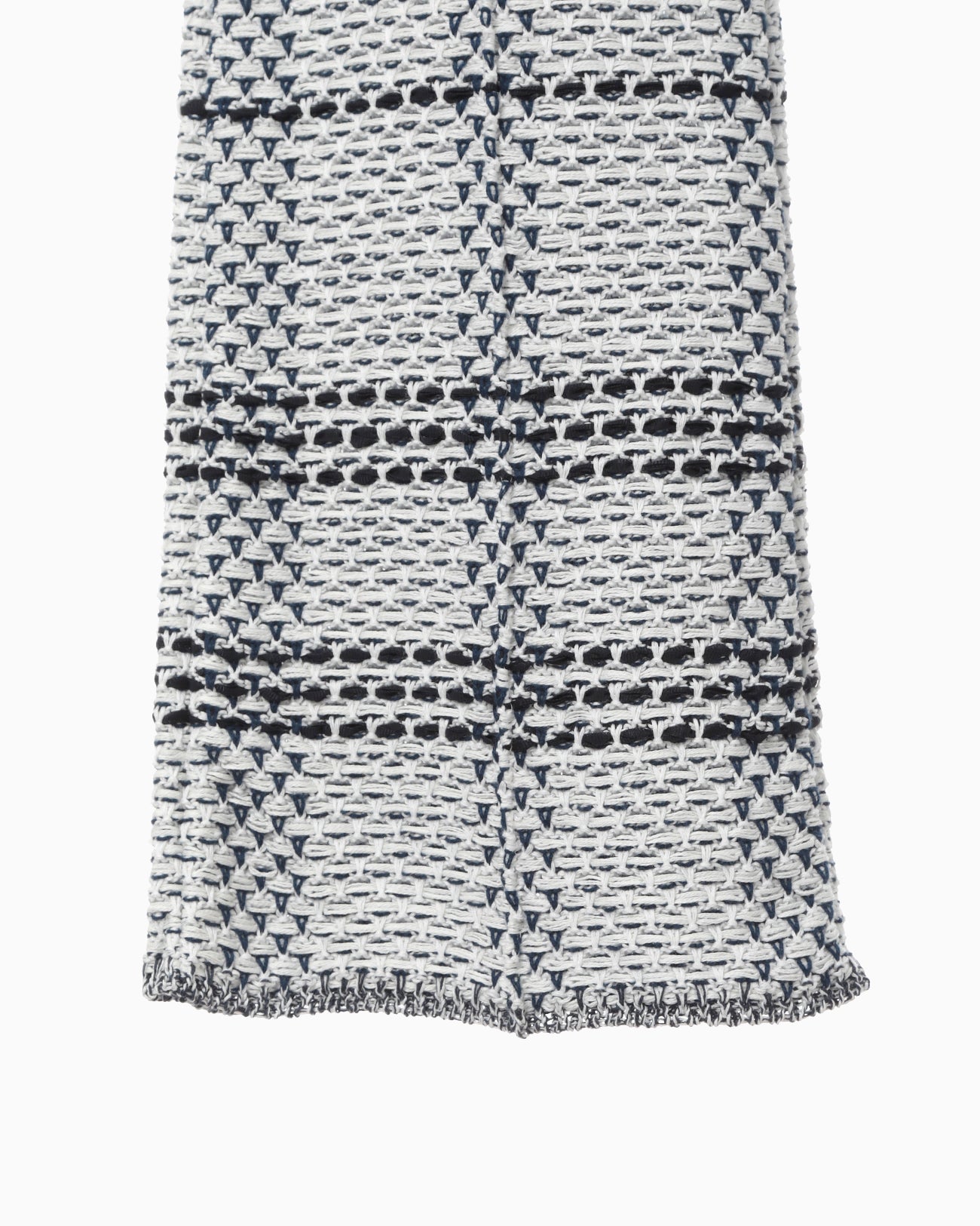 Basket Motif Knitted Flared Trousers - navy