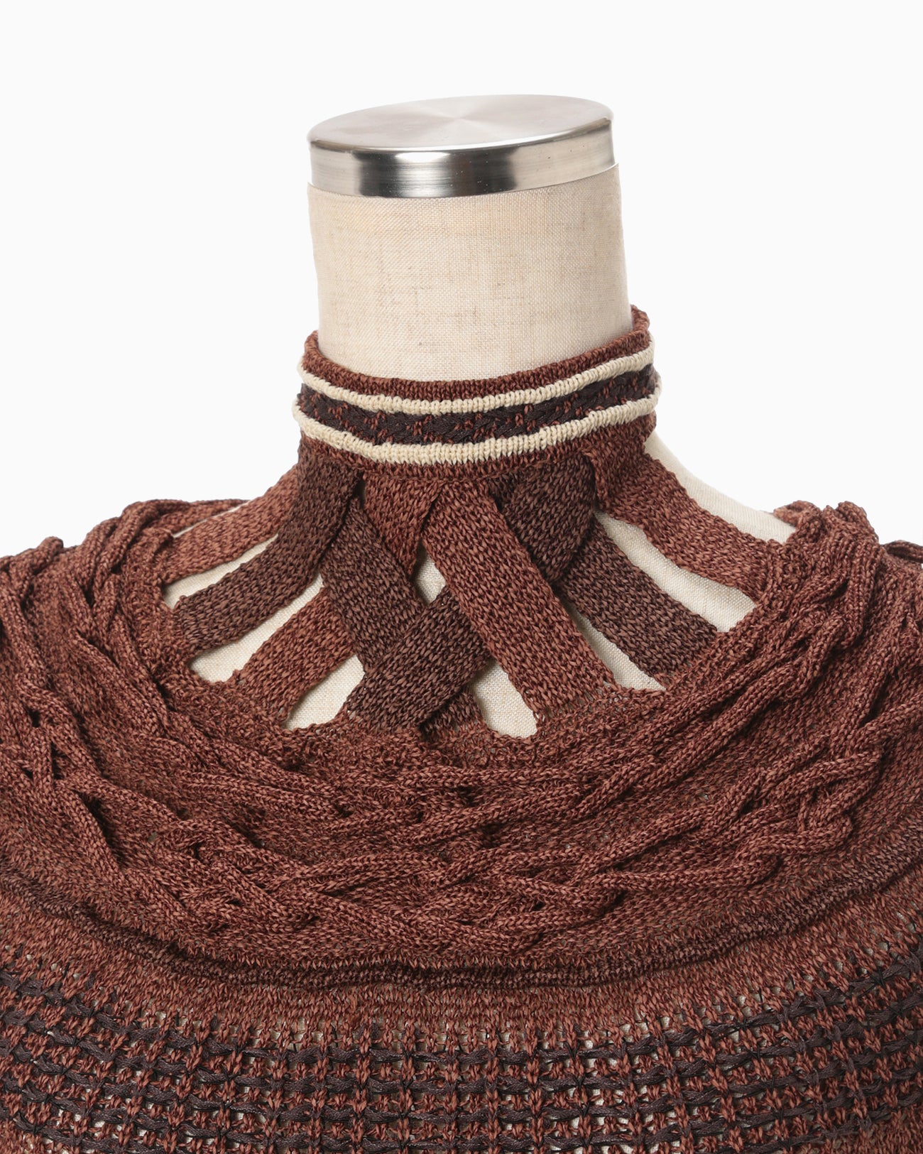 Bamboo Basket Pattern Knitted Dress - brown