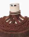 Bamboo Basket Pattern Knitted Dress - brown