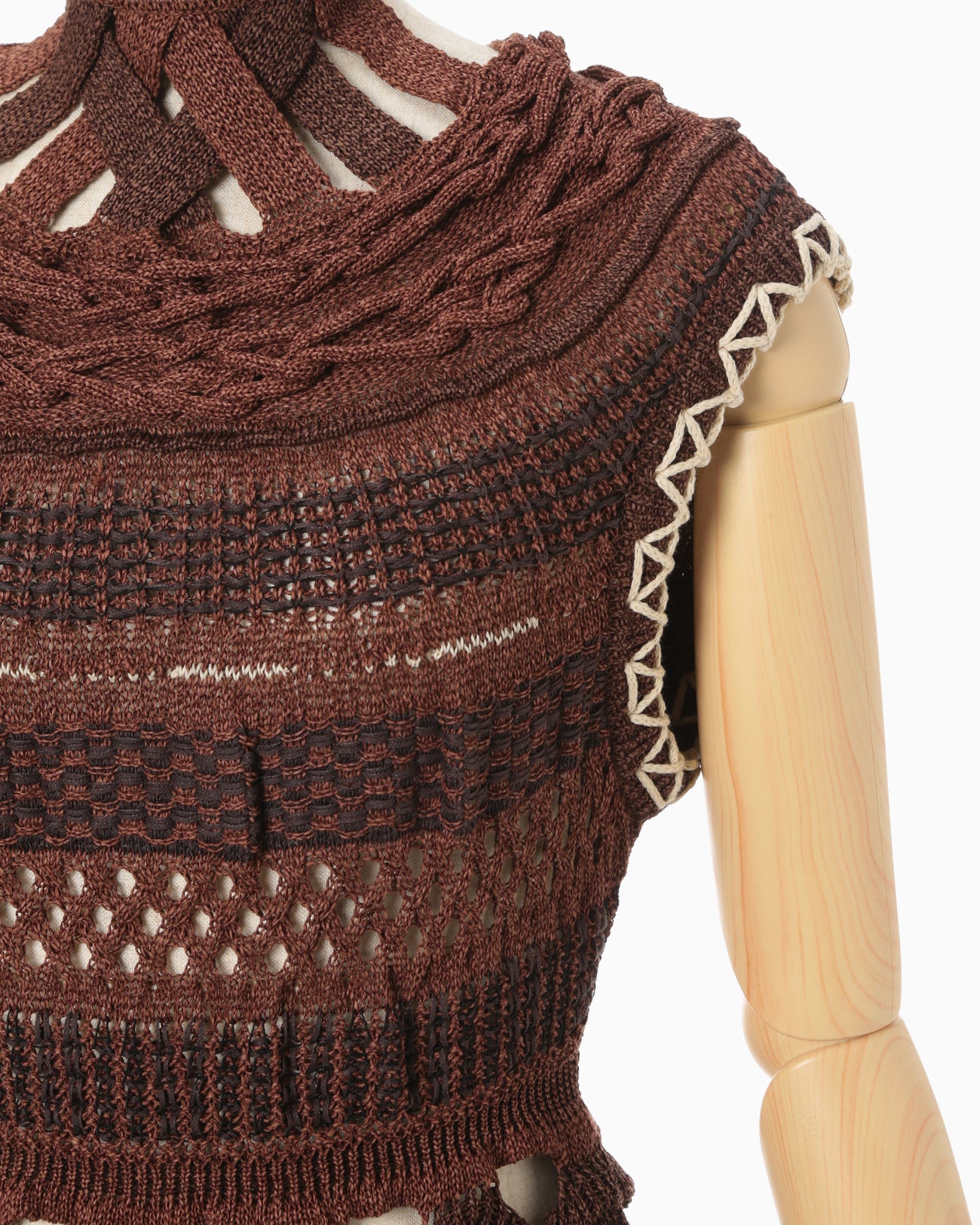 Bamboo Basket Pattern Knitted Dress - brown