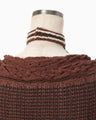 Bamboo Basket Pattern Knitted Dress - brown