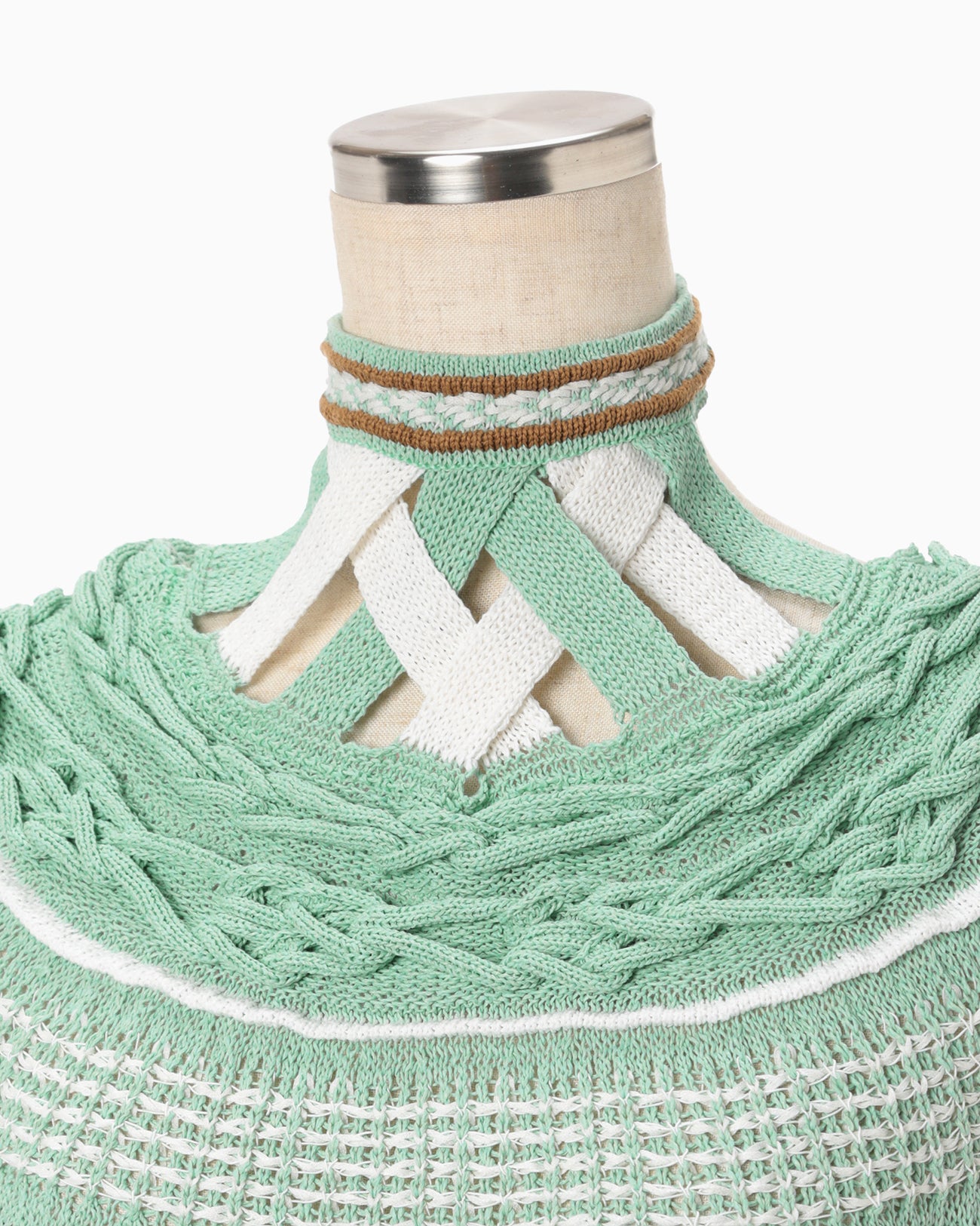 Bamboo Basket Pattern Knitted Dress - mint green
