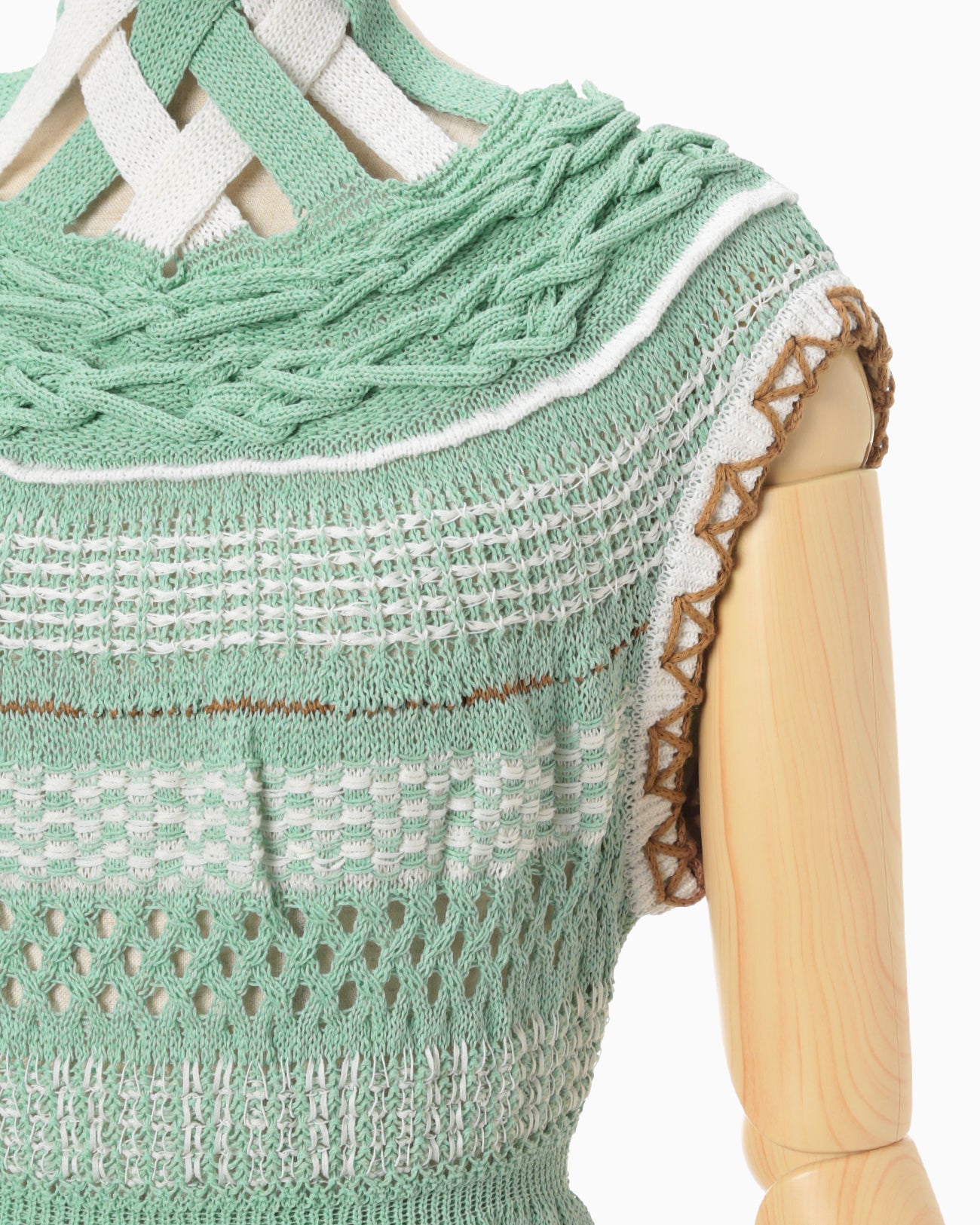 Bamboo Basket Pattern Knitted Dress - mint green