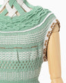 Bamboo Basket Pattern Knitted Dress - mint green
