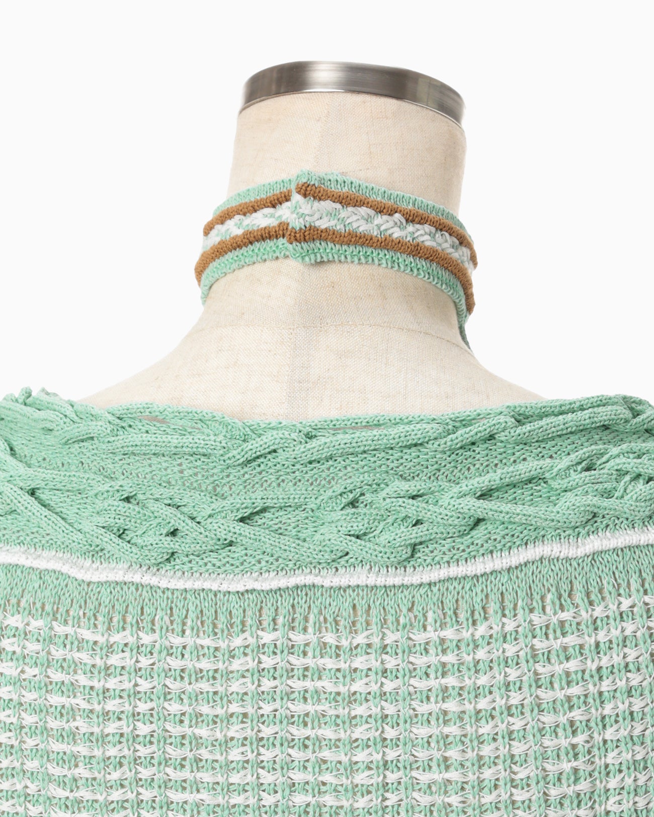 Bamboo Basket Pattern Knitted Dress - mint green