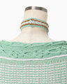 Bamboo Basket Pattern Knitted Dress - mint green
