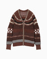 Bamboo Basket Pattern Knitted Cardigan - brown