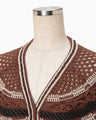 Bamboo Basket Pattern Knitted Cardigan - brown