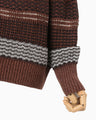 Bamboo Basket Pattern Knitted Cardigan - brown