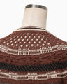 Bamboo Basket Pattern Knitted Cardigan - brown