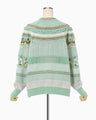 Bamboo Basket Pattern Knitted Cardigan - mint green