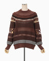 Bamboo Basket Pattern Knitted Top - brown