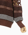 Bamboo Basket Pattern Knitted Top - brown