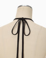 Openwork Lace-up Knitted Top - black