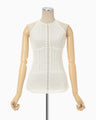 Openwork Lace-up Knitted Top - white