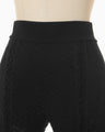 Openwork Lace-up Knitted Trousers - black