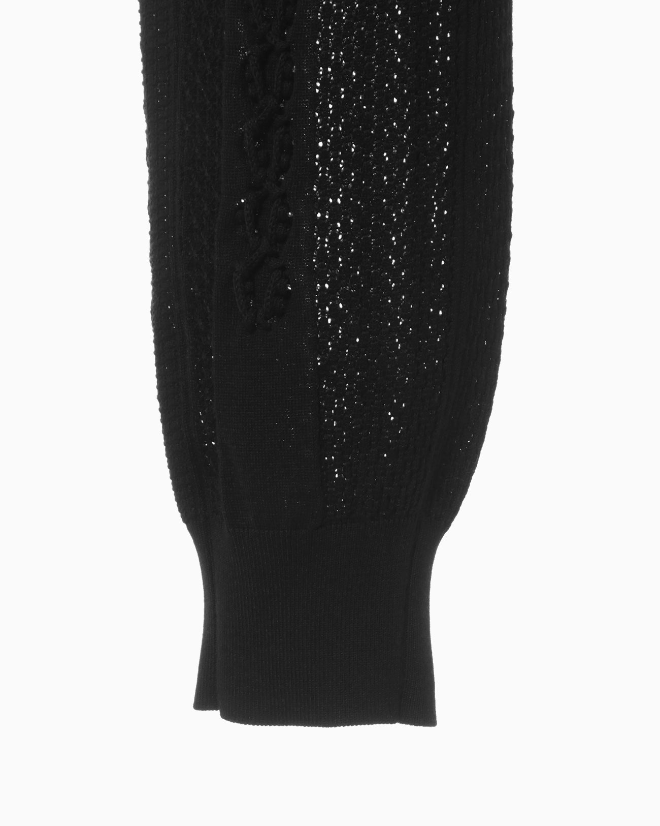 Openwork Lace-up Knitted Trousers - black