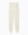 Openwork Lace-up Knitted Trousers - white