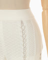 Openwork Lace-up Knitted Trousers - white