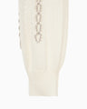 Openwork Lace-up Knitted Trousers - white