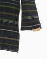 Random Ribbed Plaid Knitted Dress With Choker - navy