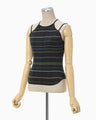 Random Ribbed Plaid Knitted Top - navy