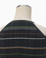 Random Ribbed Plaid Knitted Top - navy