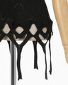 Basket Weave Detailed Knitted Top - black
