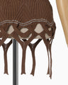 Basket Weave Detailed Knitted Top - brown