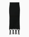 Basket Weave Detailed Knitted Skirt - black