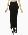 Basket Weave Detailed Knitted Skirt - black
