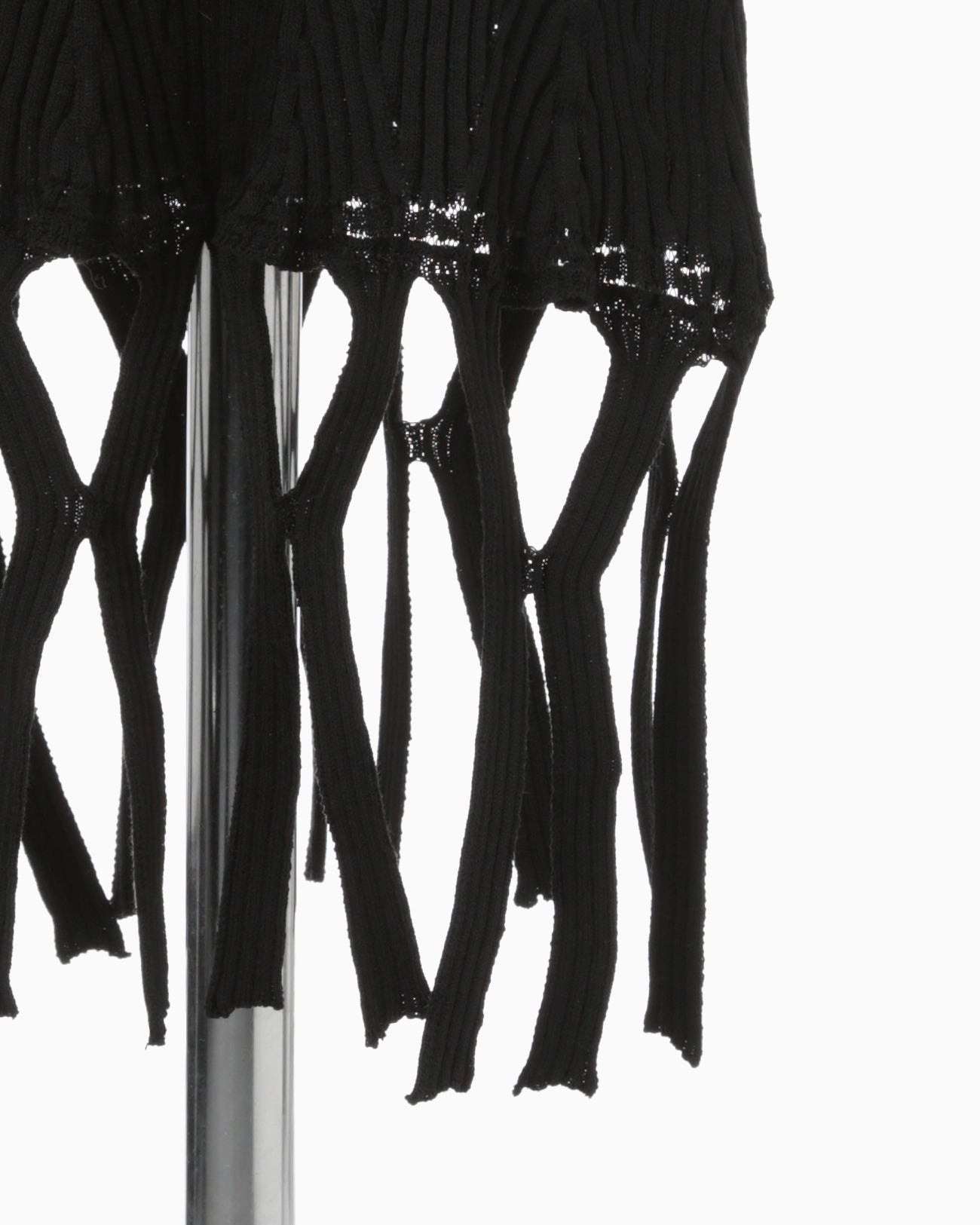 Basket Weave Detailed Knitted Skirt - black