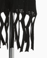Basket Weave Detailed Knitted Skirt - black