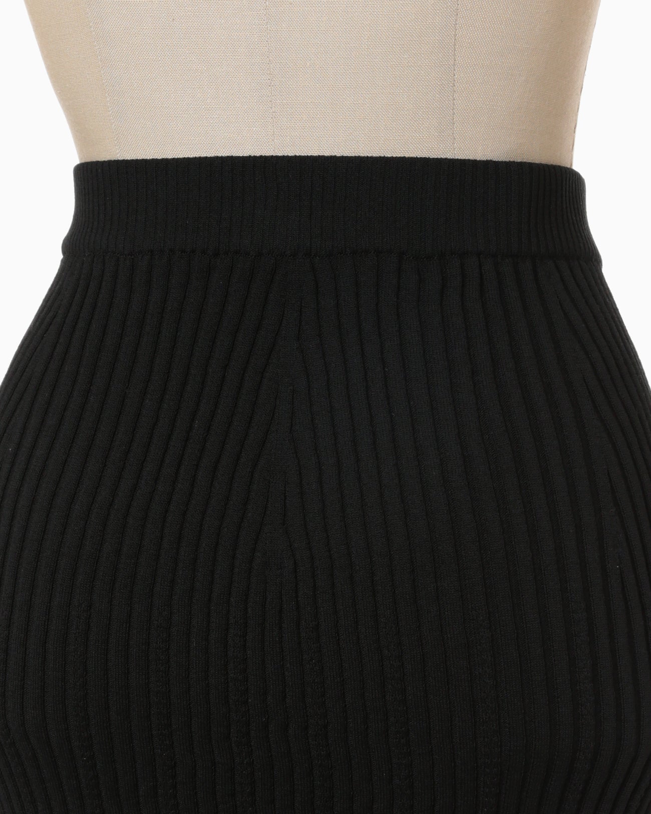 Basket Weave Detailed Knitted Skirt - black