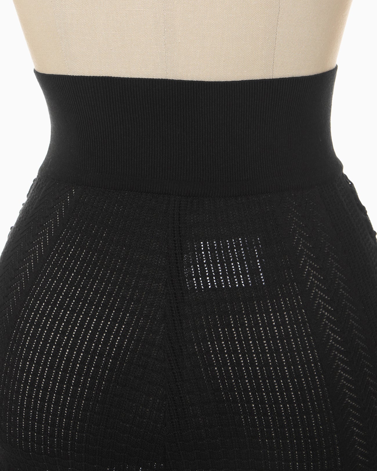 Openwork Lace-up Knitted Shorts - black