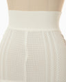 Openwork Lace-up Knitted Shorts - white