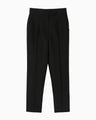 Silk Wool Double Cloth Tapered Trousers - black