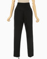 Silk Wool Double Cloth Tapered Trousers - black