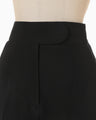 Silk Wool Double Cloth Tapered Trousers - black