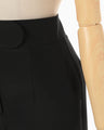 Silk Wool Double Cloth Tapered Trousers - black