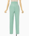 Silk Wool Double Cloth Tapered Trousers - mint green